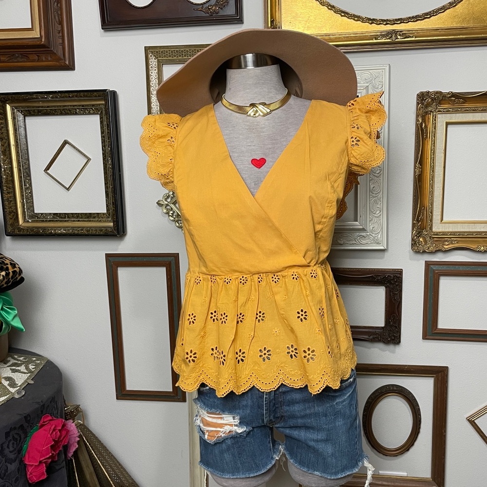 Eyelet Flounce Top